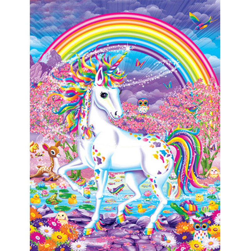 White Horse Rainbow  | Full Round Diamond Painting Kits