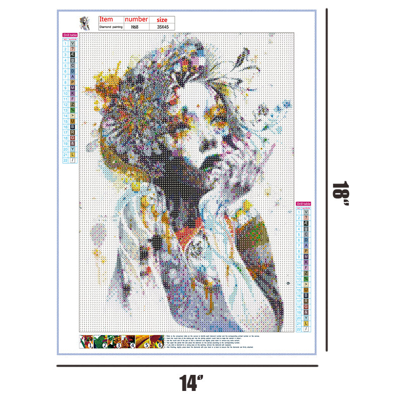 Abstract Girl  | Full Round Diamond Painting Kits