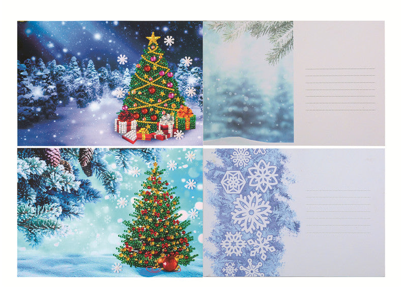 4-teiliges Set zum Selbermachen von Diamantmalerei-Weihnachtsgrußkarten 