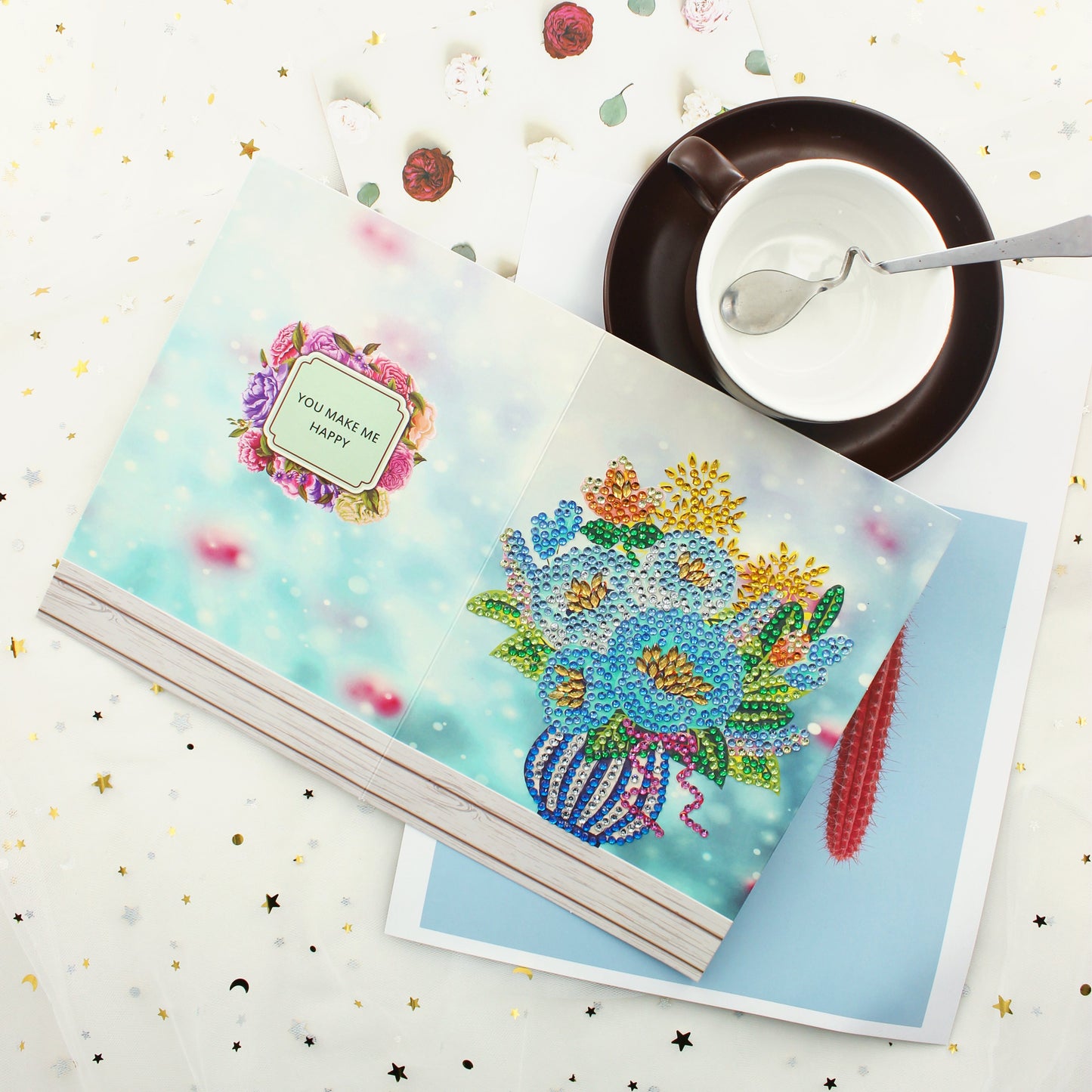 5D DIY Diamond Painting Greeting Card Special Shaped Birthday Xmas Gift