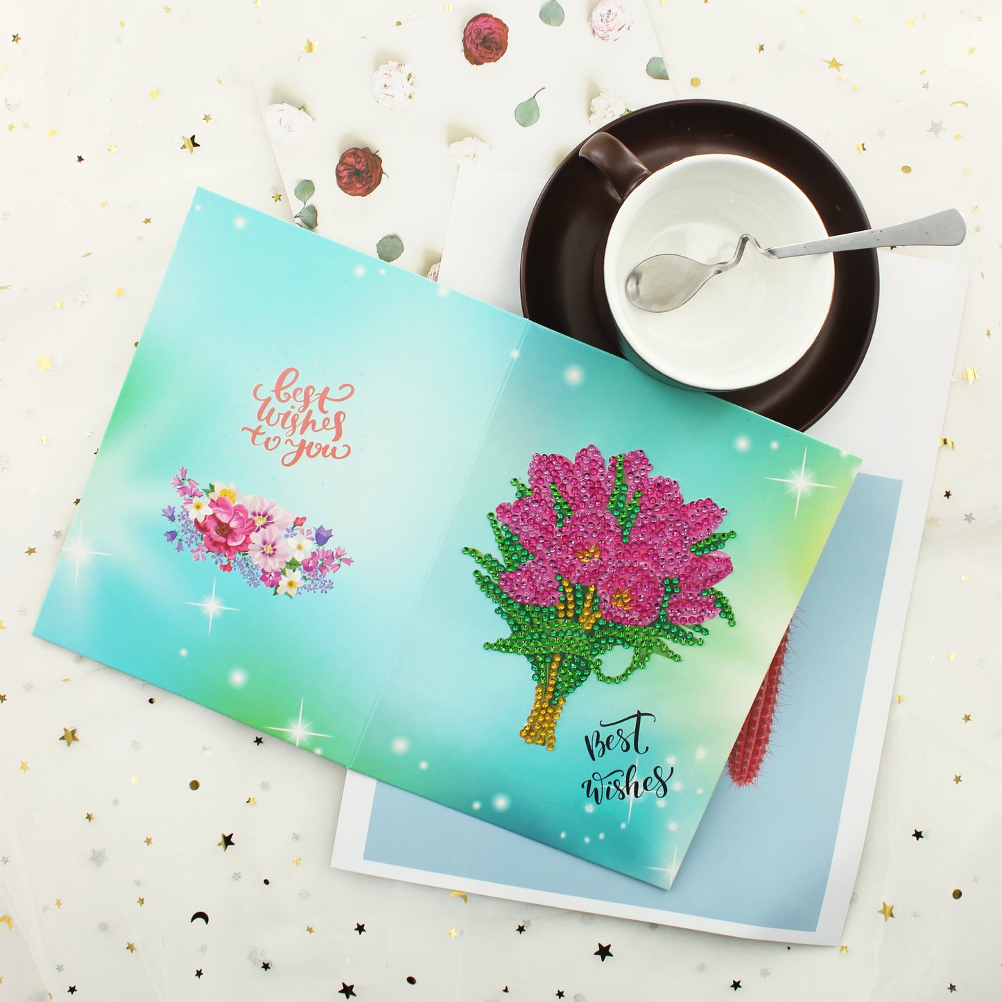 5D DIY Diamond Painting Greeting Card Special Shaped Birthday Xmas Gift