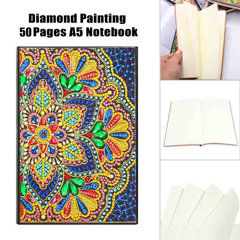 DIY Notebook Special Shape Rhinestone Diary Book | Mandala