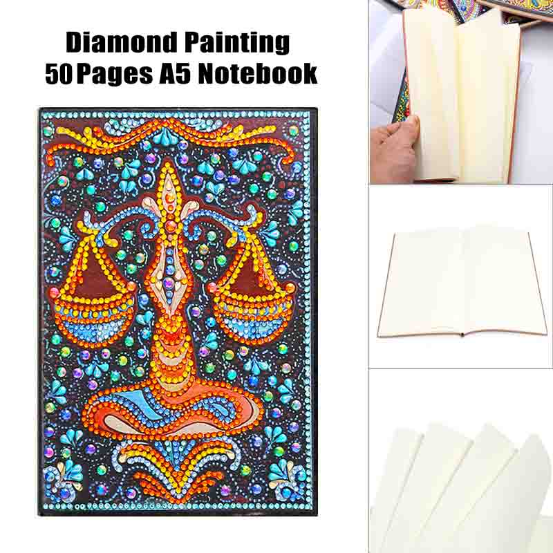 DIY Notebook Special Shape Rhinestone Diary Book | Libra