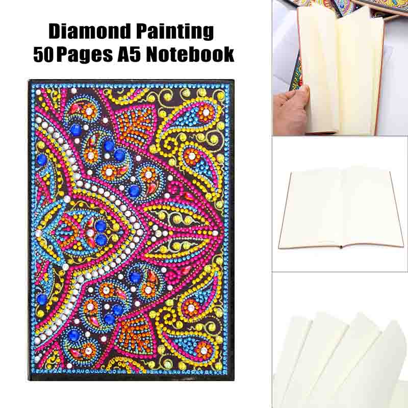 DIY Notebook Special Shape Rhinestone Diary Book | Mandala