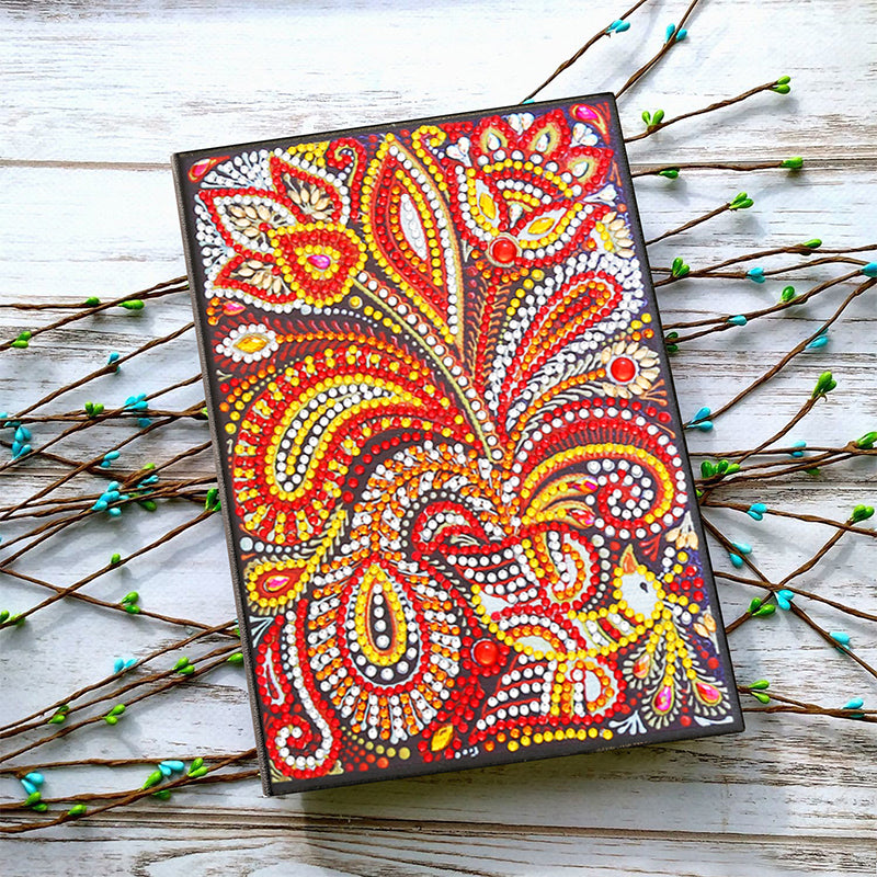 Carnet de notes de bricolage avec forme spéciale et strass | Mandala 