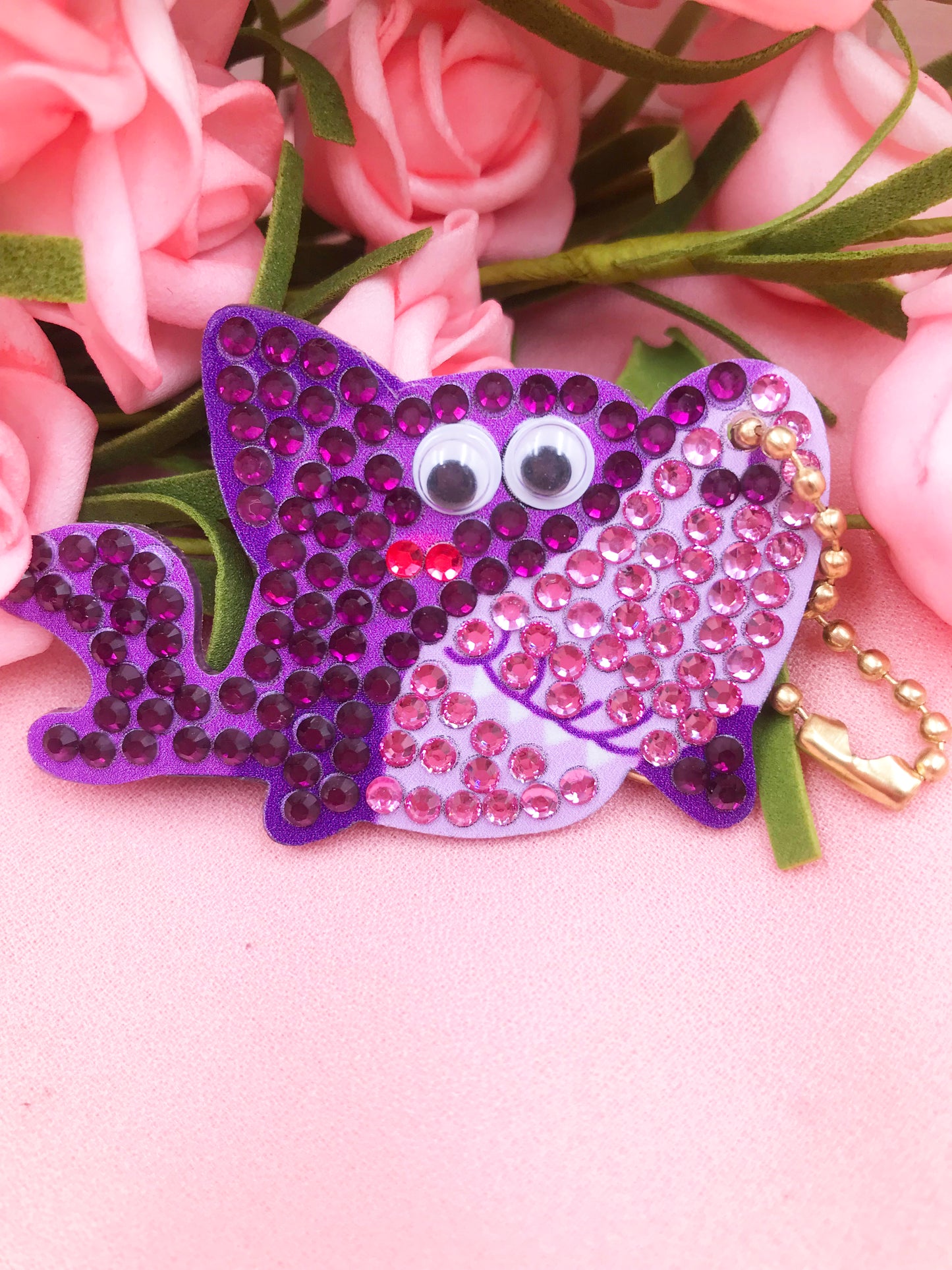 5pcs DIY Shark Sets Special Shaped Full Drill Diamond Painting Key Chain with Key Ring Jewelry Gifts for Girl Bags