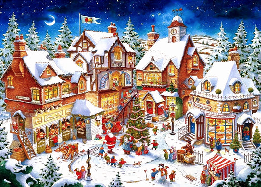 Full Round/Square Diamond Painting Kits | Christmas Snow House