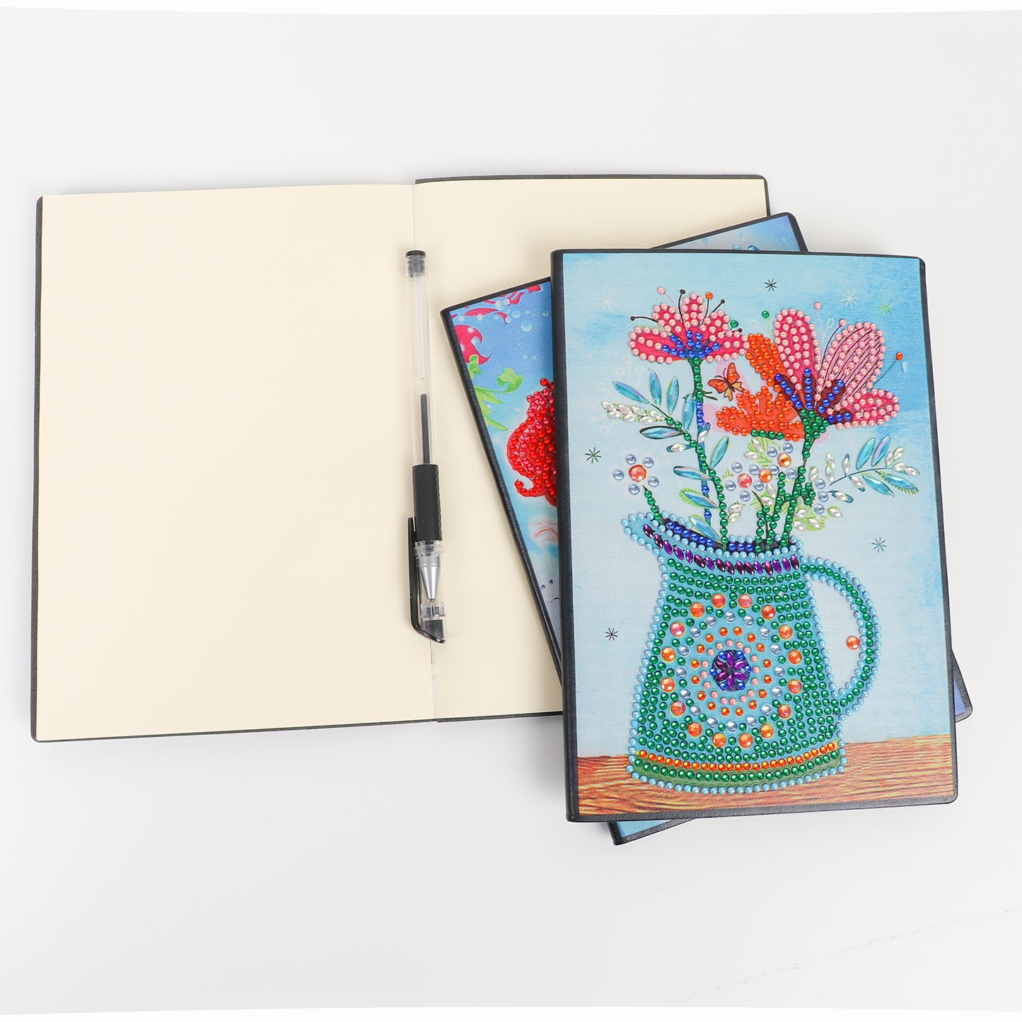 A5 5D Notebook DIY Part Special Shape Rhinestone Diary Book | Vase of Flowers