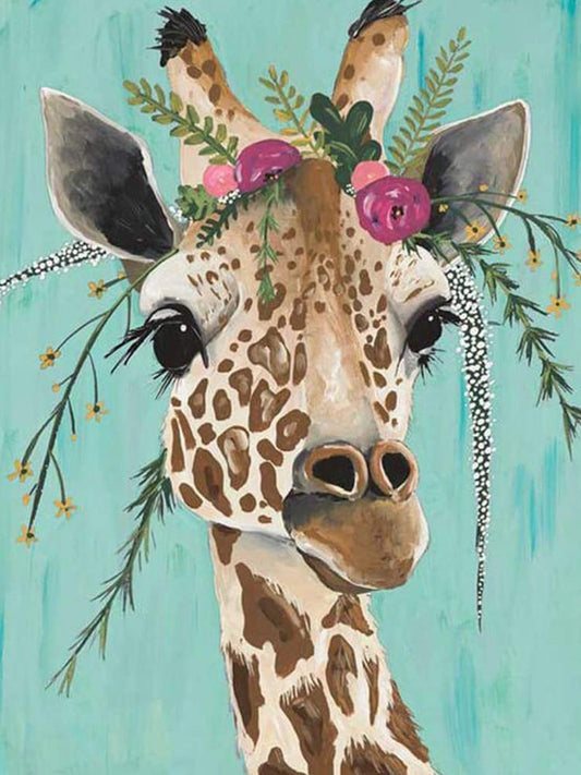 Girafe | Kits complets de peinture au diamant rond 