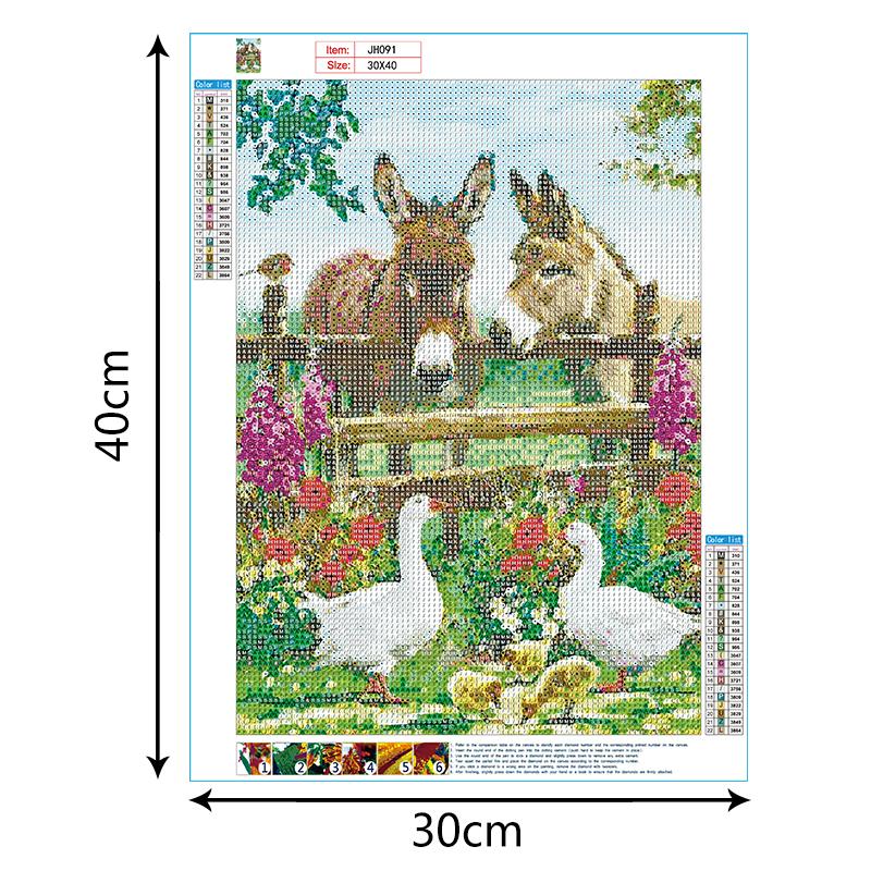 Donkey And Duck | Full Round Diamond Painting Kits