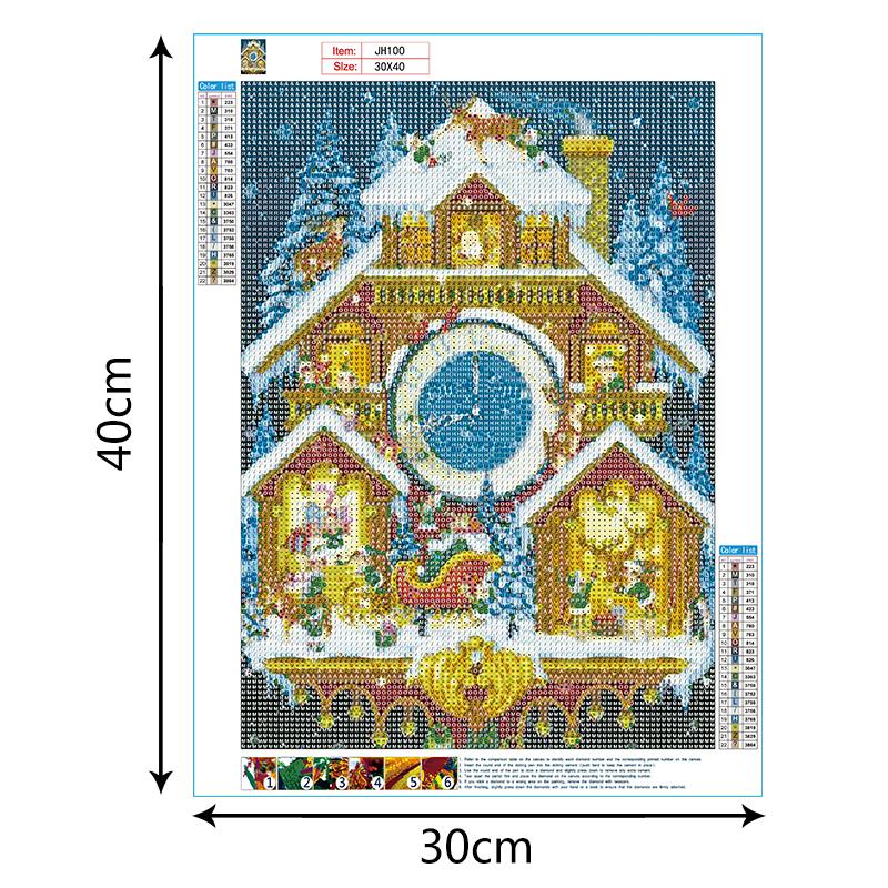 Christmas Clock | Full Round Diamond Painting Kits