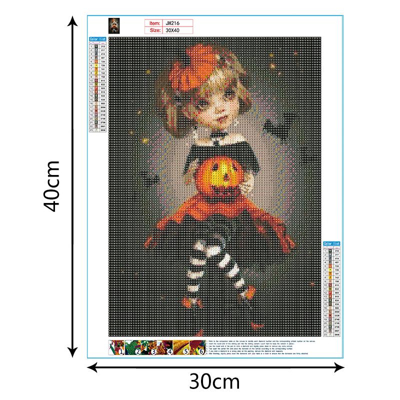 Halloween Girl  | Full Round Diamond Painting Kits