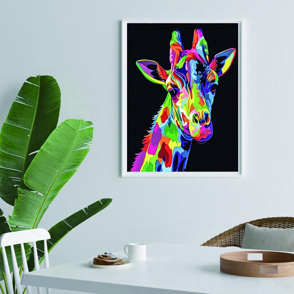 Girafe de couleur | Kits complets de peinture au diamant rond