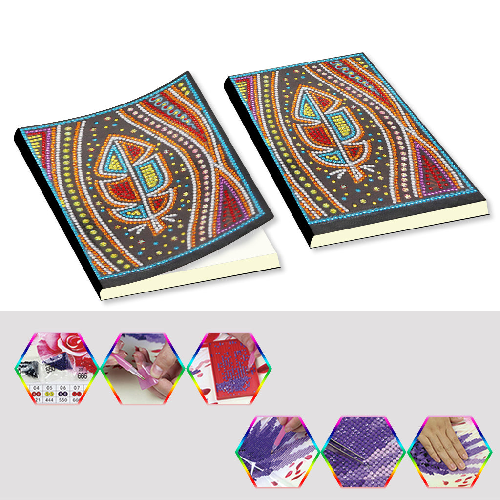 A5 5D Notebook DIY Part Special Shape Rhinestone Diary Book | Leaf