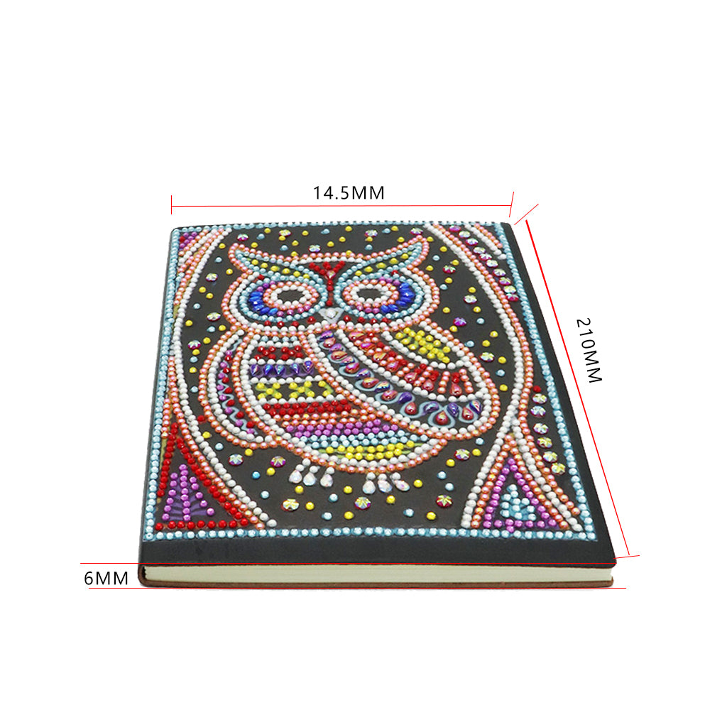 A5 5D Notebook DIY Part Special Shape Rhinestone Diary Book | Owl