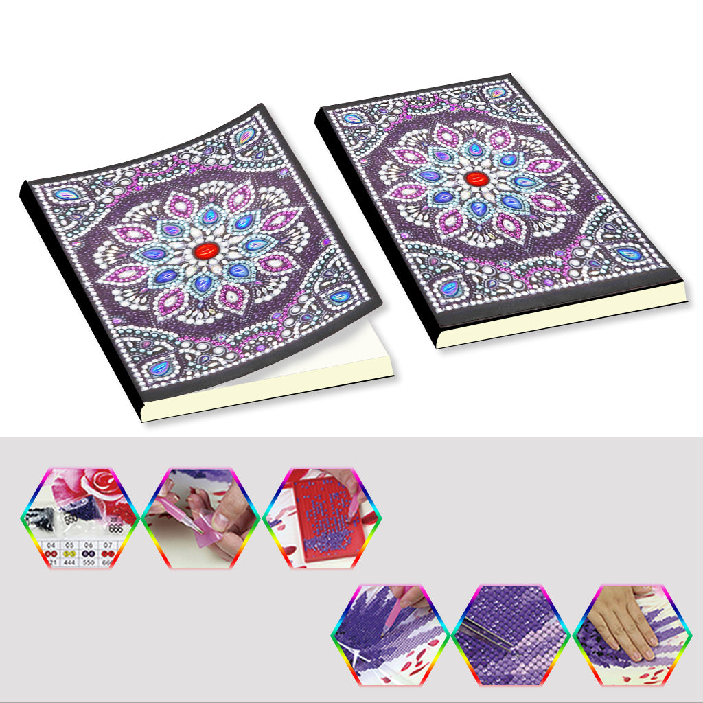 A5 5D Notebook DIY Part Special Shape Rhinestone Diary Book | Flower