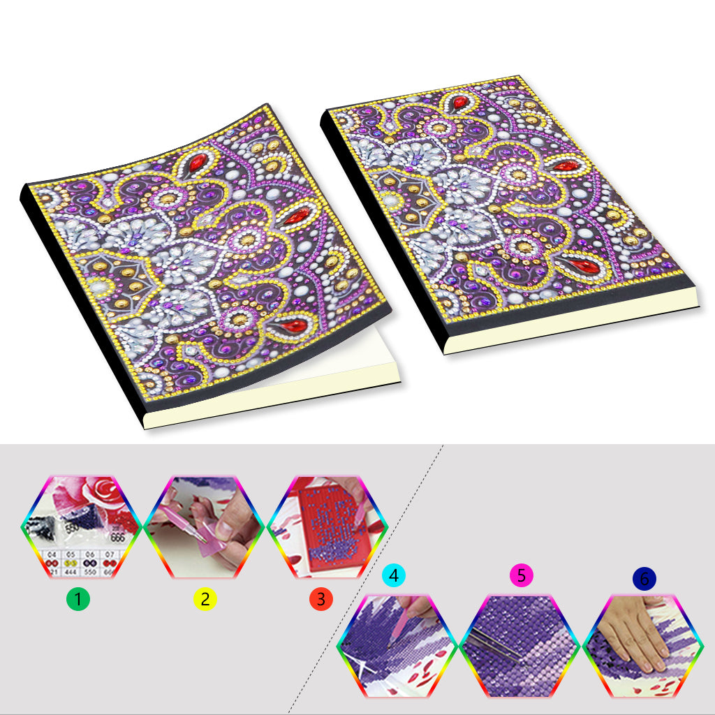 A5 5D Notebook DIY Partie Forme Spéciale Strass Journal Journal | Fleur