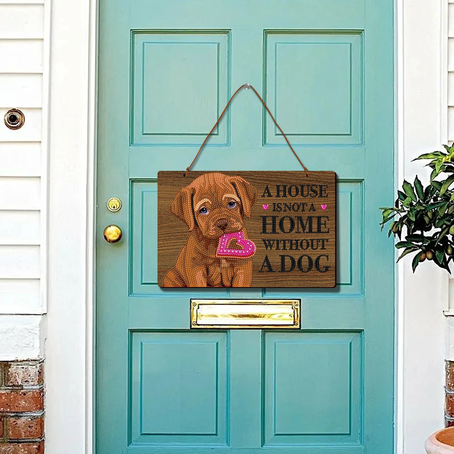 DIY diamond wall mount kit door and window tag-Dog