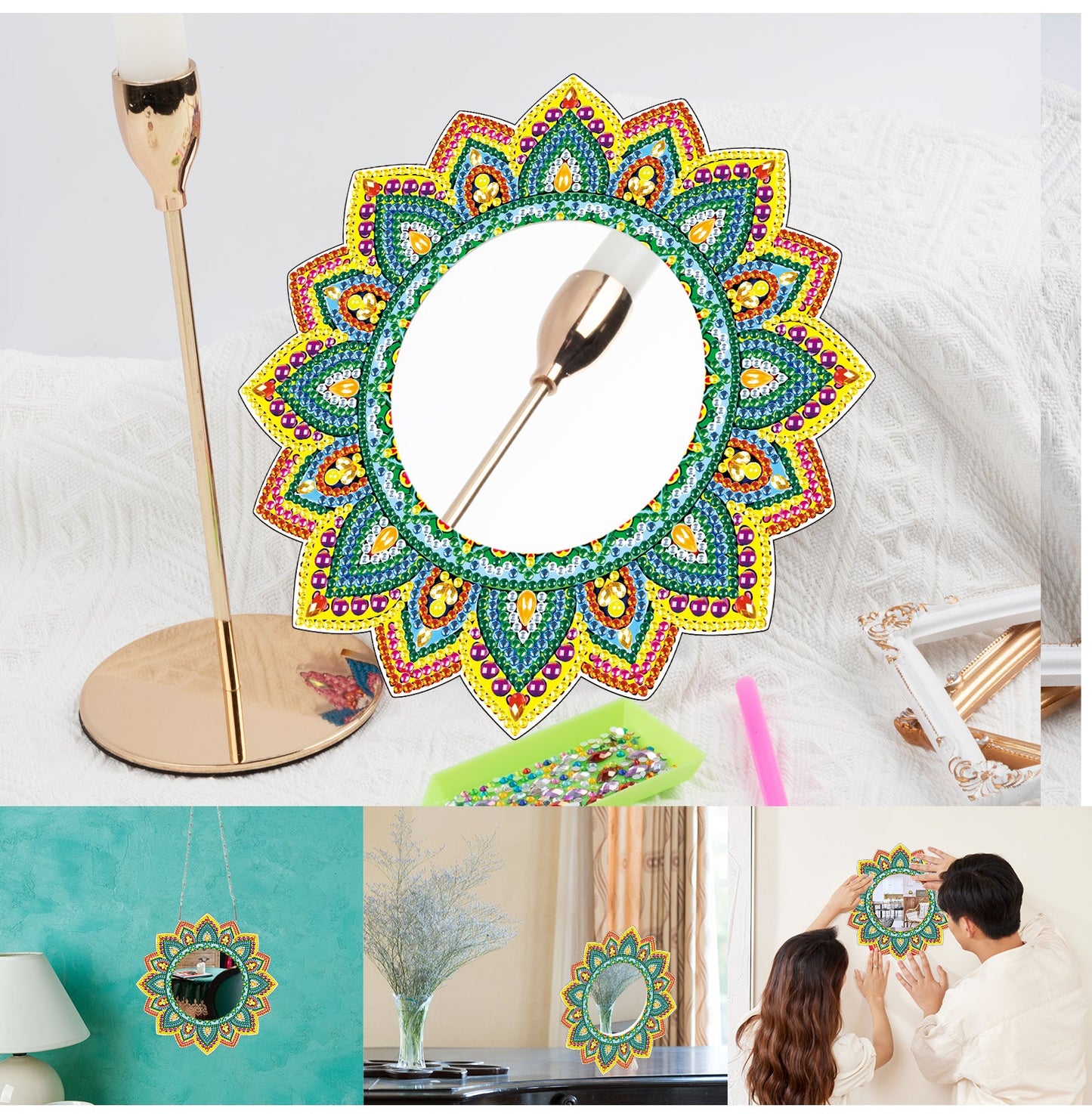 DIY diamant peinture Mandala Miroir