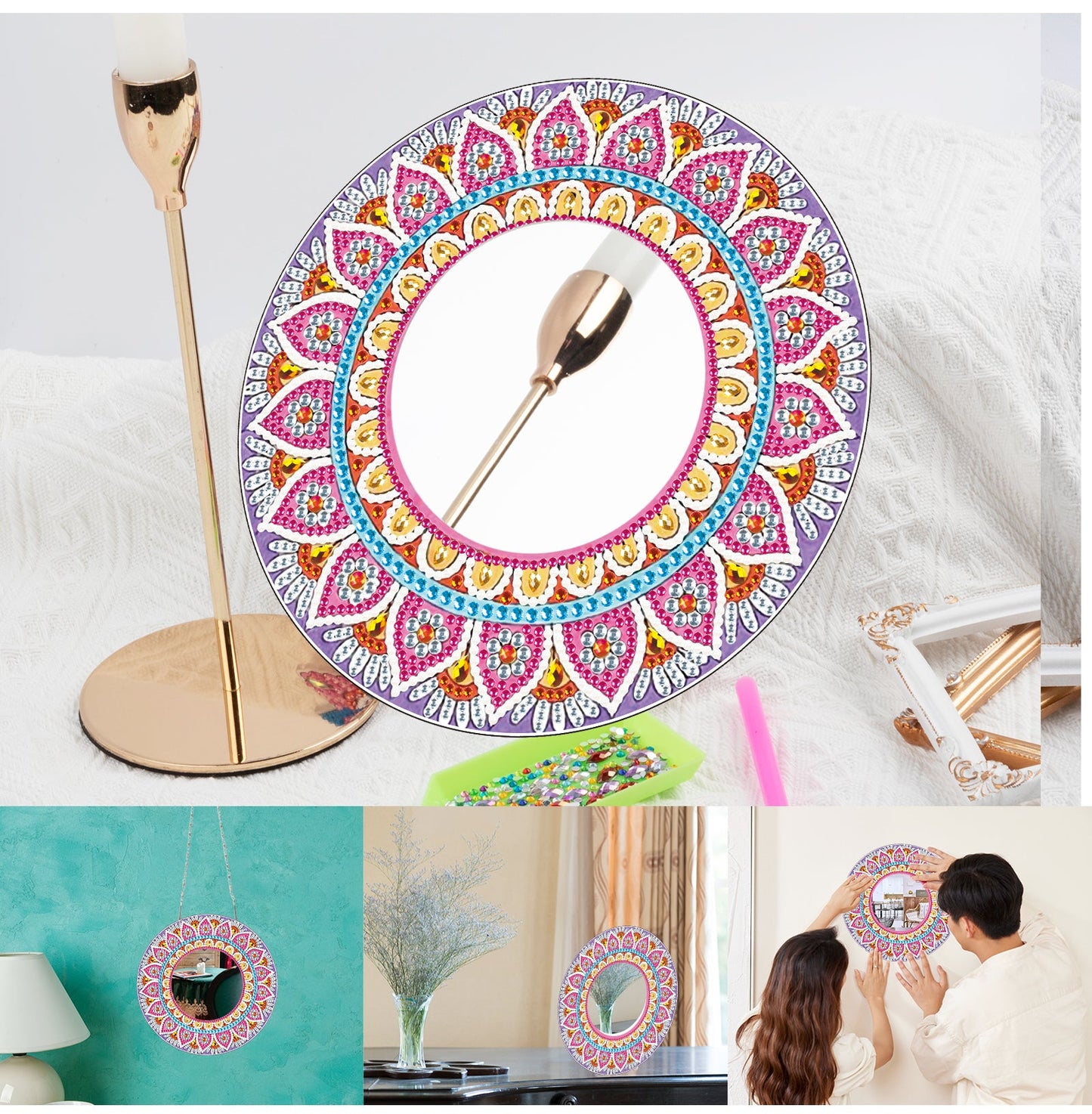 DIY diamond painting Mandala Mirror