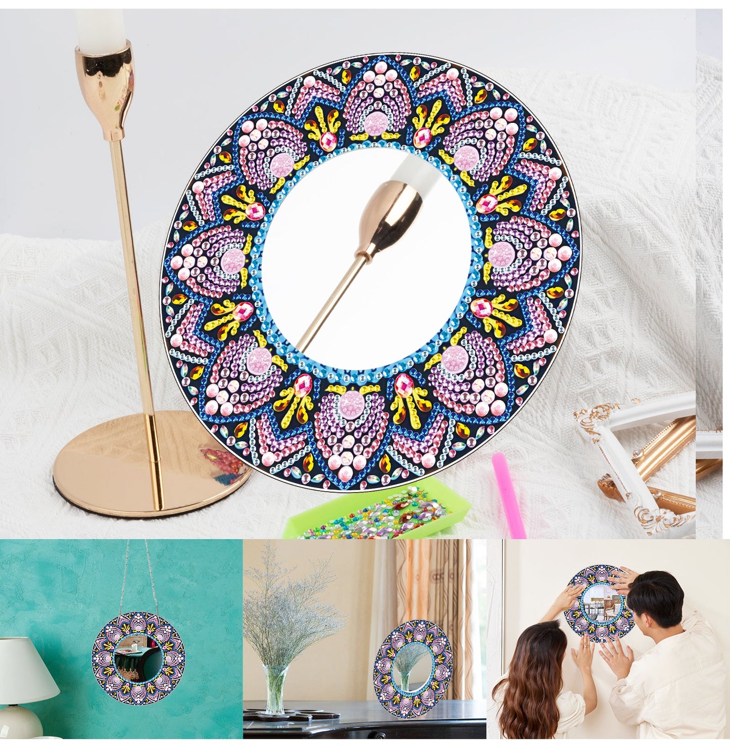 DIY diamond painting Mandala Mirror