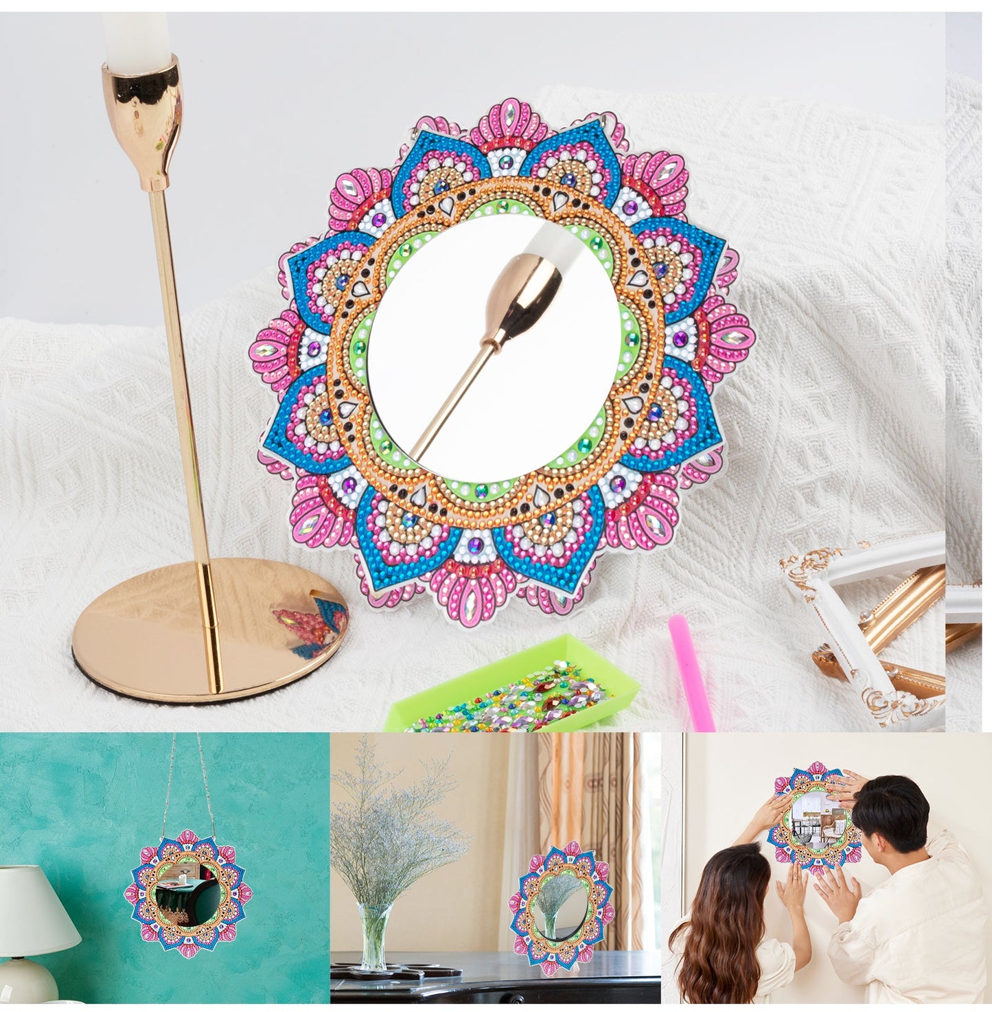 DIY diamond painting Mandala Mirror