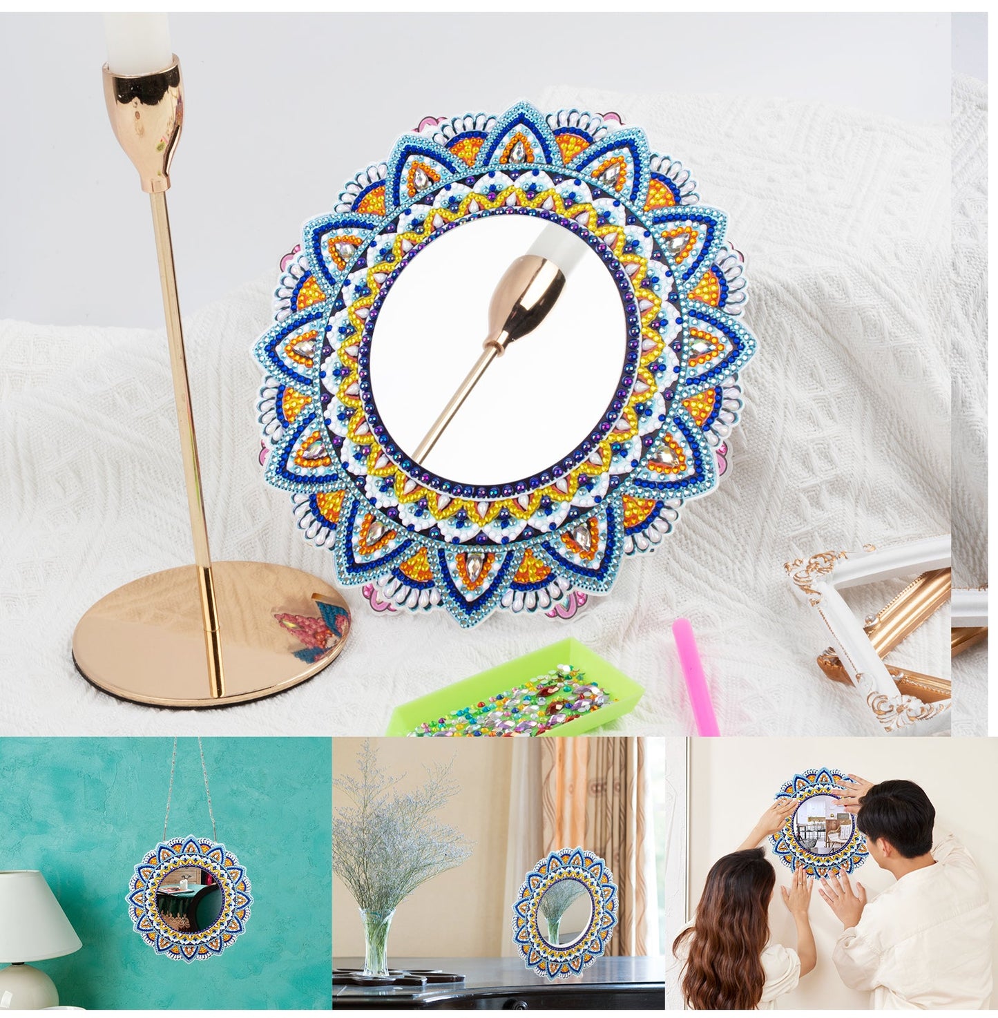 DIY diamond painting Mandala Mirror