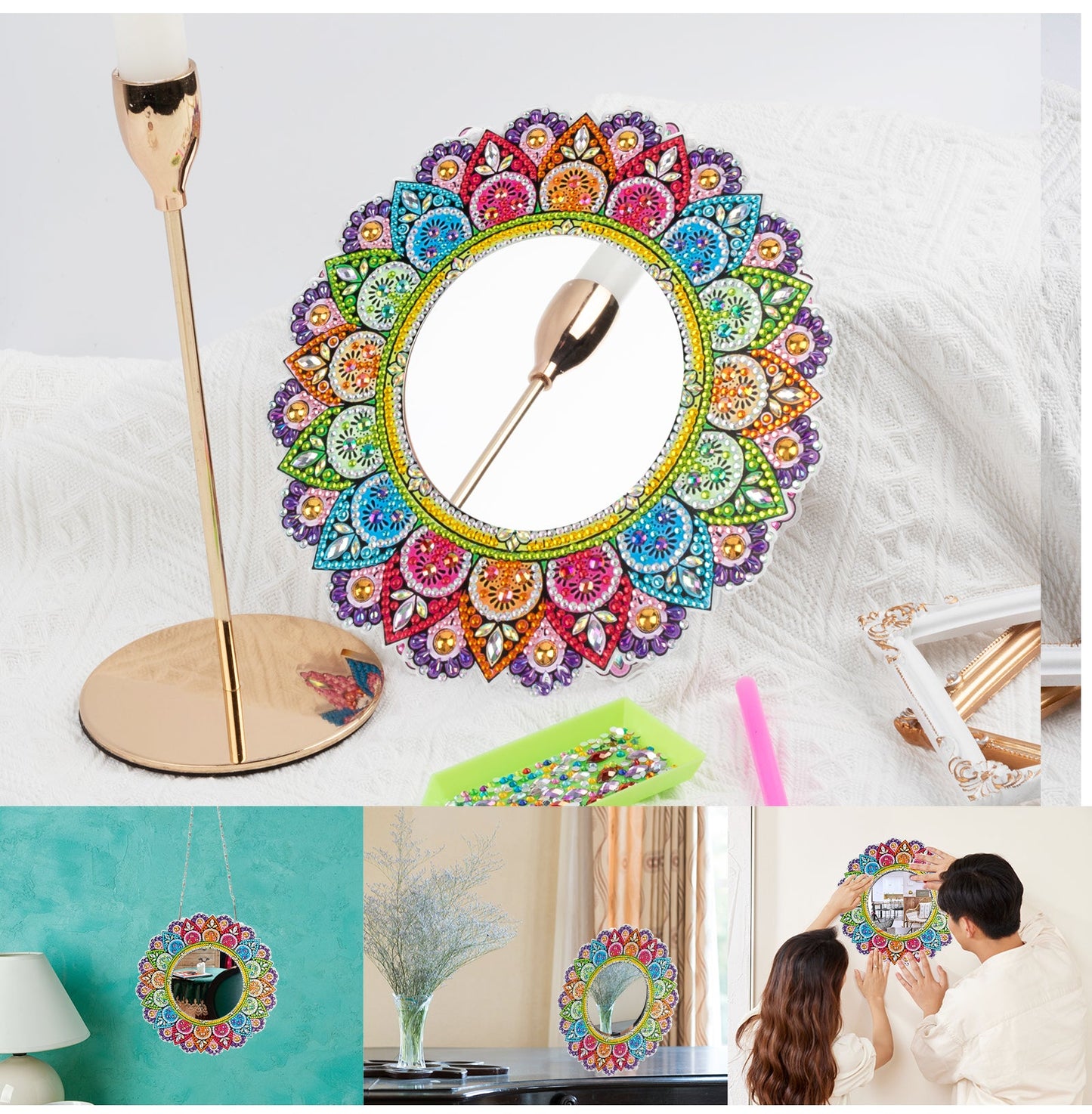 DIY diamond painting Mandala Mirror