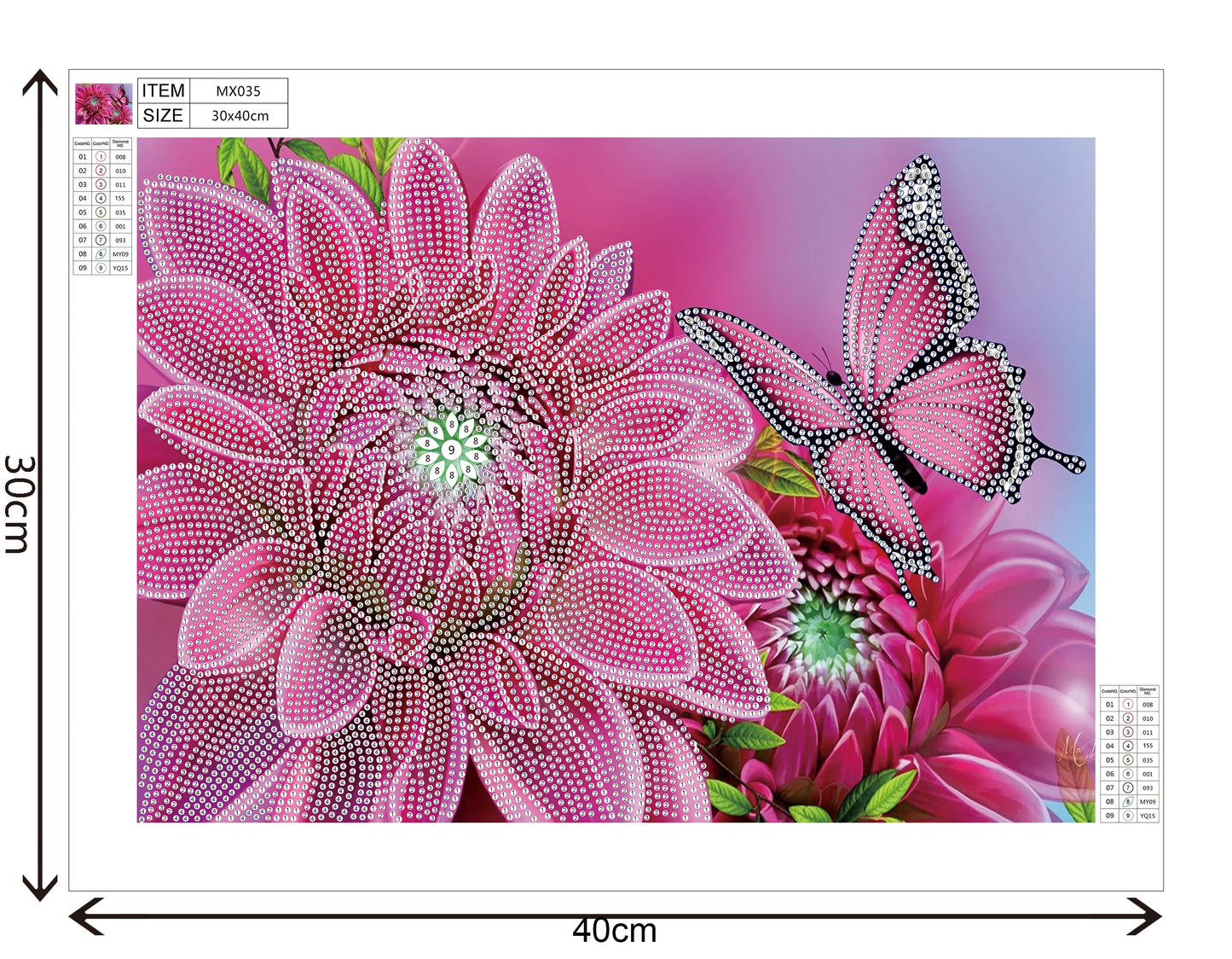 Flower butterfly | Special Shaped Diamond Painting Kits