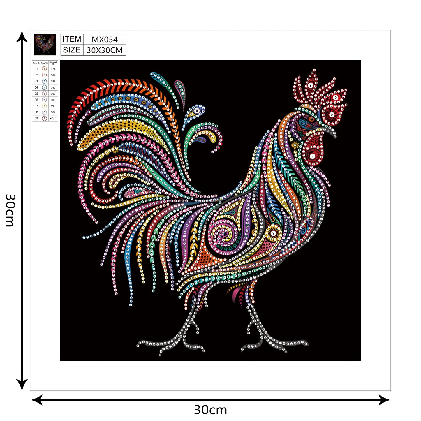 Black rooster | Special Shaped Diamond Painting Kits