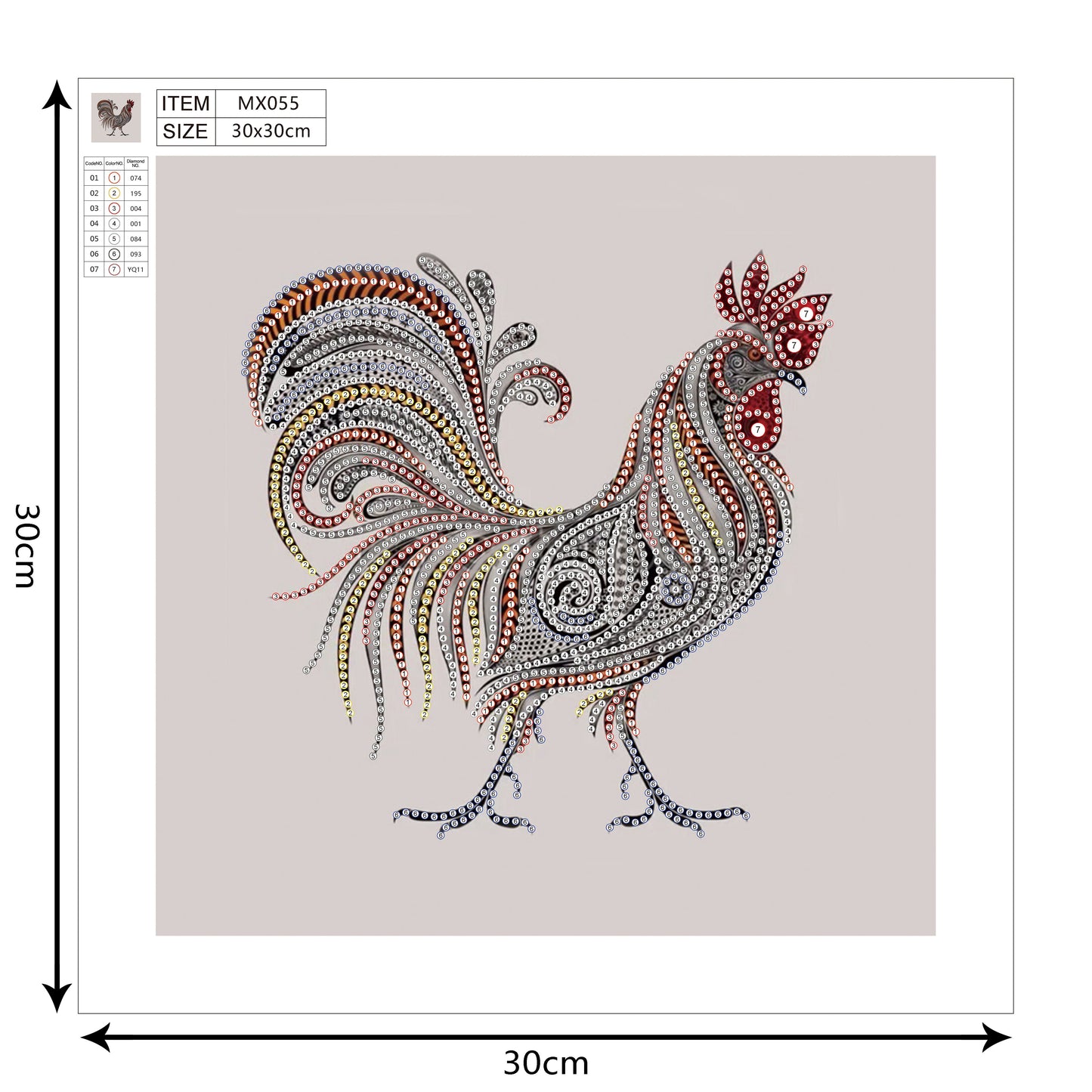 Rooster | Special Shaped Diamond Painting Kits