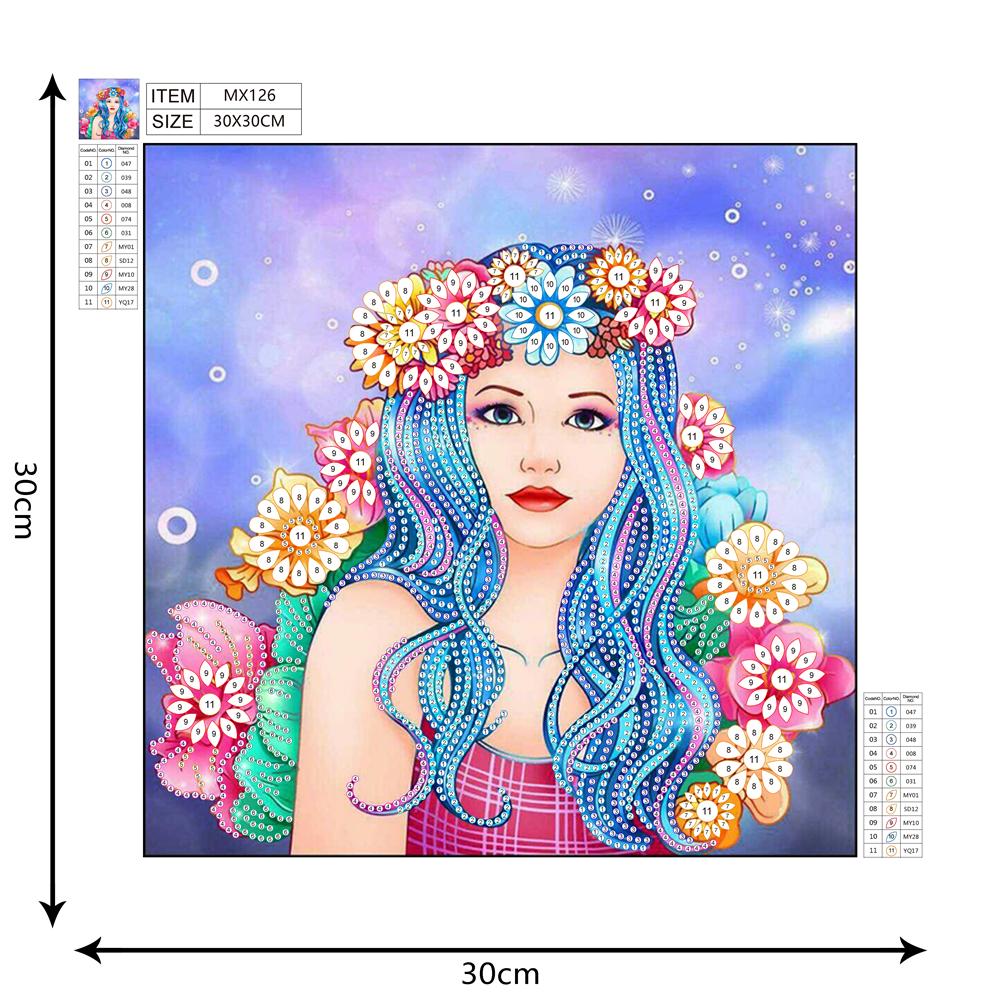Wreath girl | Special Shaped Diamond Painting Kits