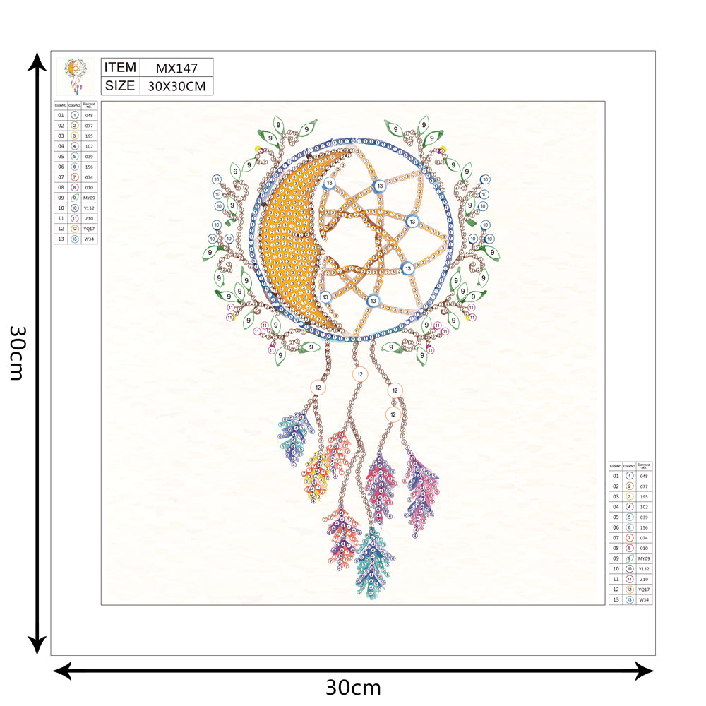 Attrape-rêves | Kit de peinture au diamant de forme spéciale