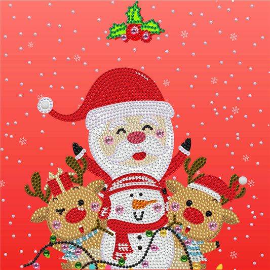 Santa and Elk | Special Shaped Diamond Painting Kit