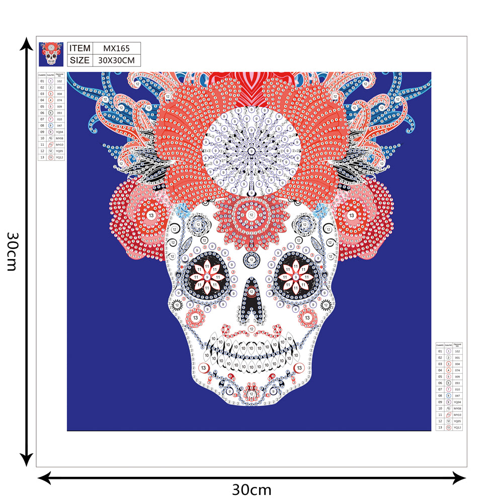 Crâne | Kit de peinture au diamant de forme spéciale