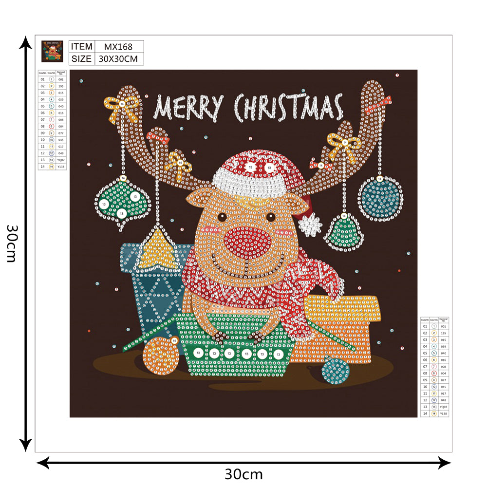 Christmas Elk | Special Shaped Diamond Painting Kit