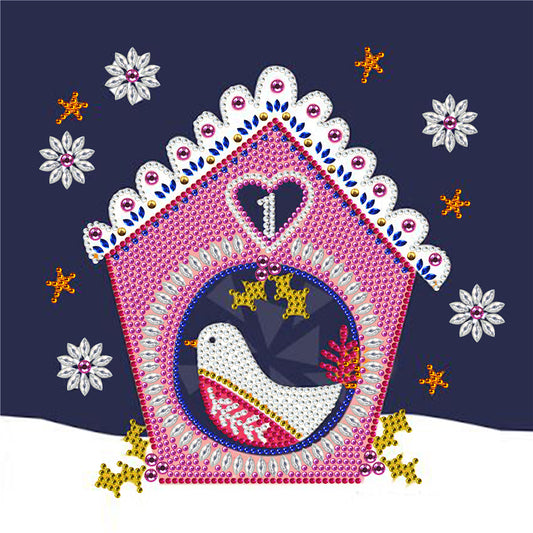 Bird in the Pink House | Special Shaped Diamond Painting Kit