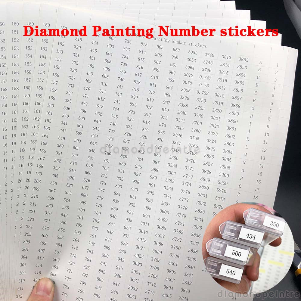 546 Grids Diamond Painting Tools Number Label Stickers For Diamond Painting Storage Box Accessory Tools A4 Size