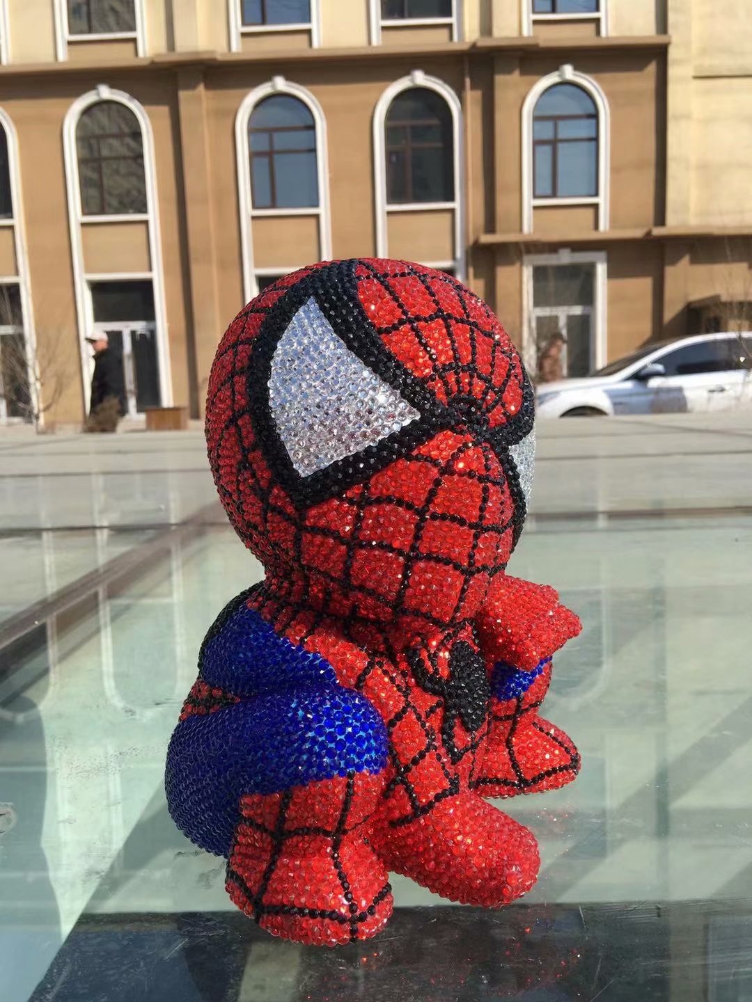DIY Spiderman - Crystal Rhinestone Full Diamond Painting Piggy Bank (No glue)
