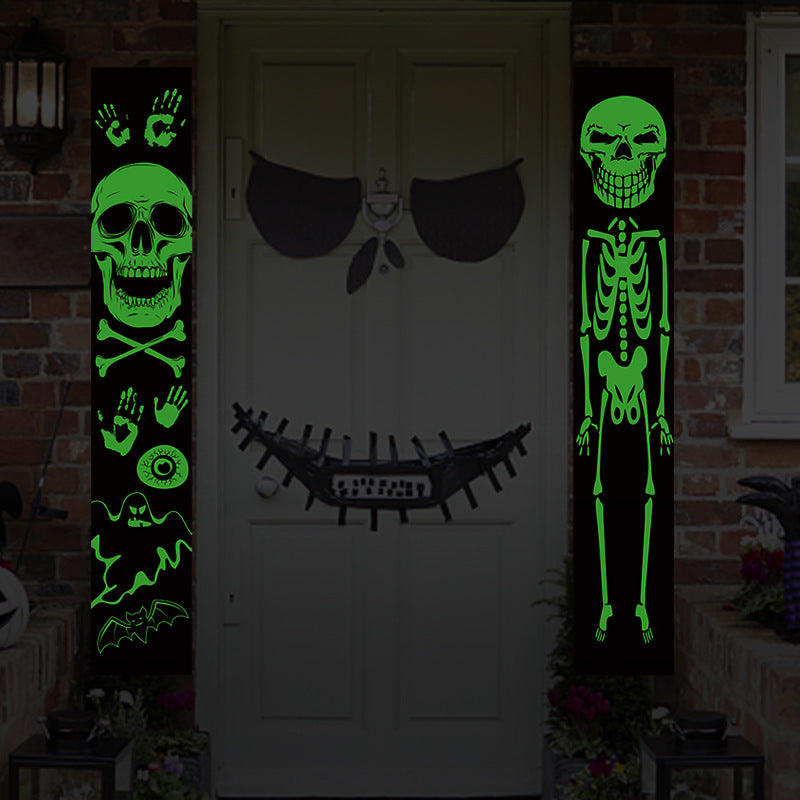 DIY Halloween Luminous Couplet Banner Party Decor Curtain | Spider