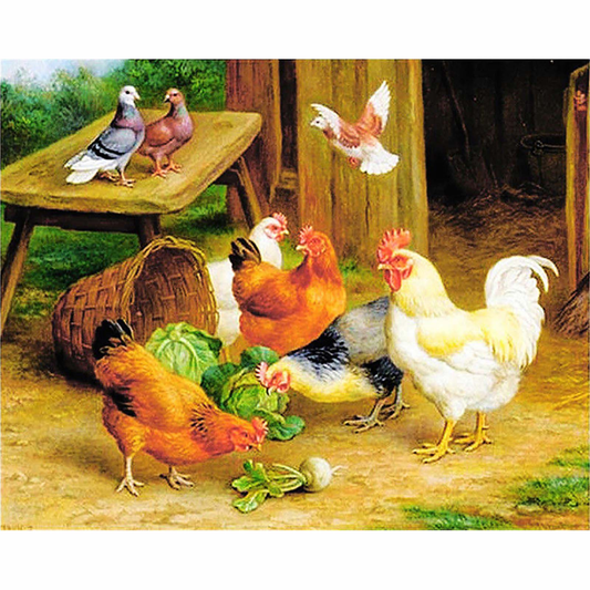 Chickens  | Full Round Diamond Painting Kits