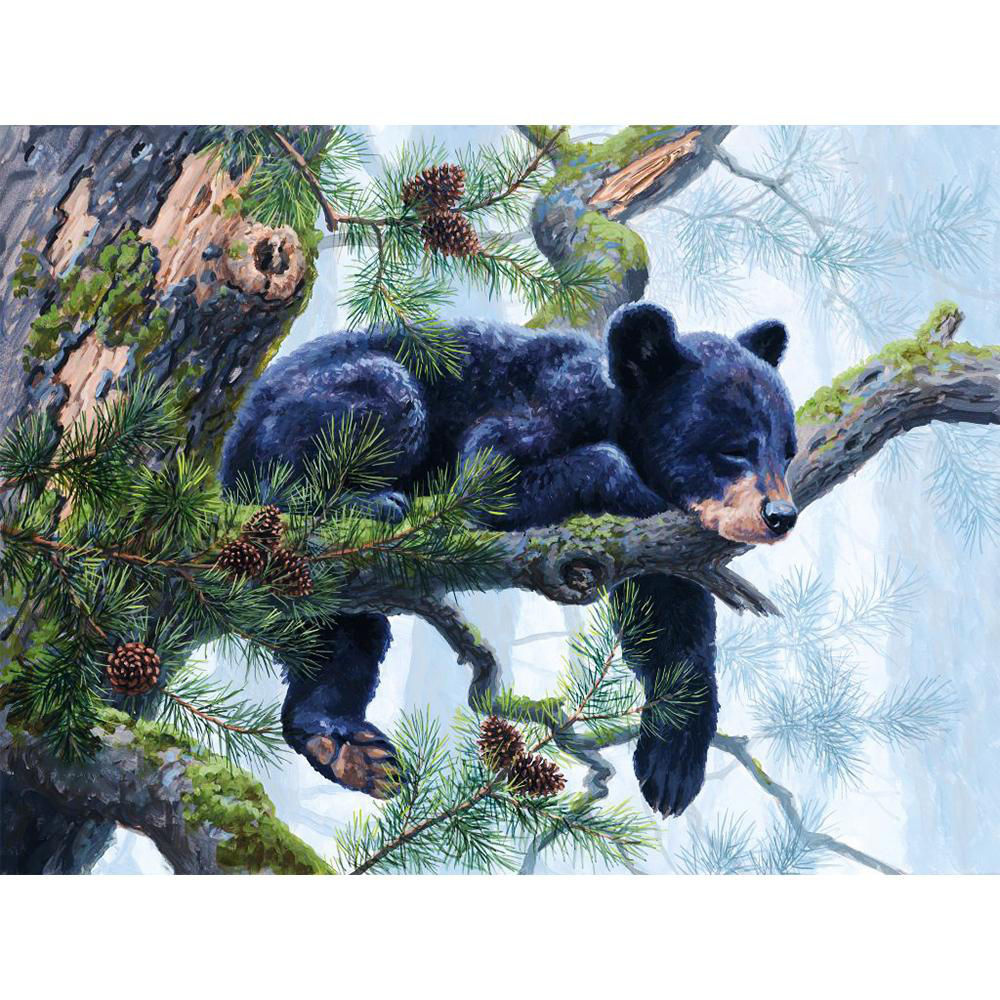 Petit ours noir | Kits complets de peinture au diamant rond