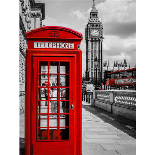 Red phone booth | Full Round Diamond Painting Kits