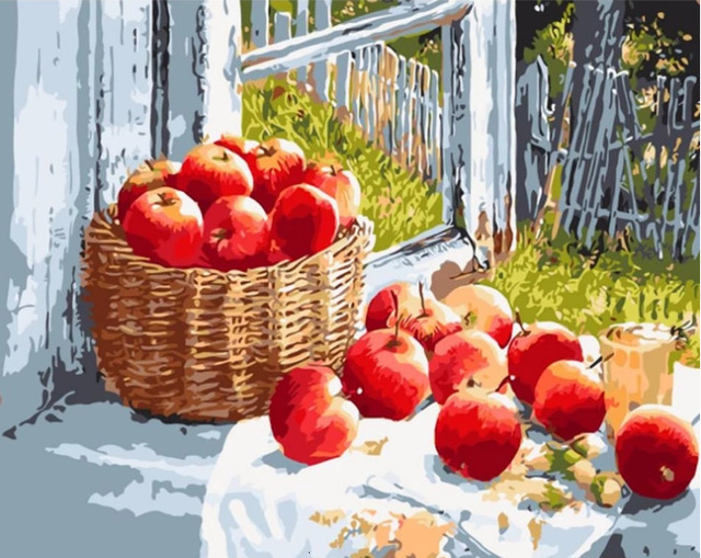 A basket of apples | Full Round Diamond Painting Kits