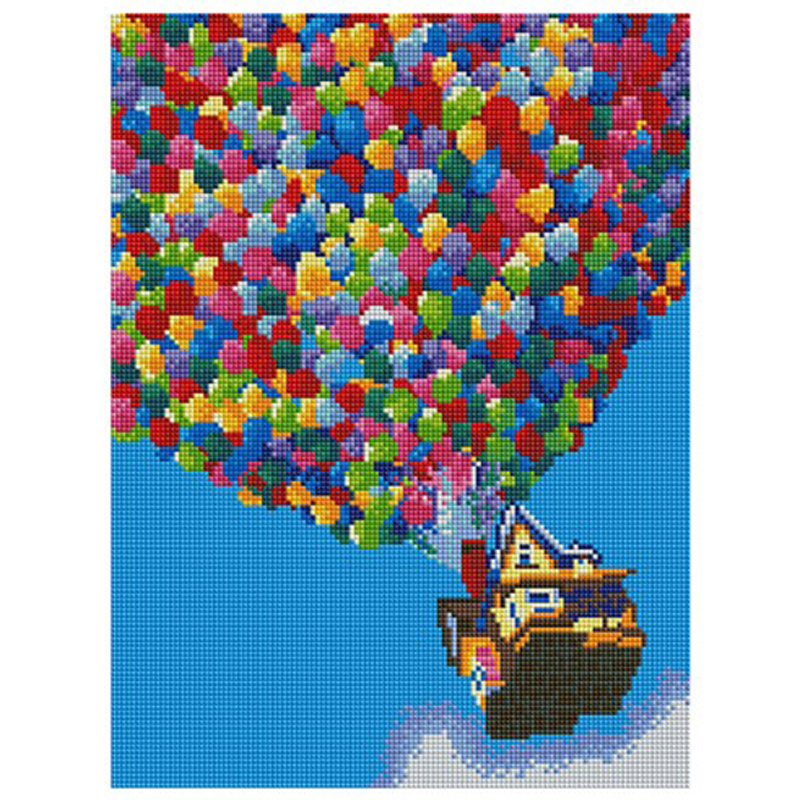 montgolfière | Kits complets de peinture au diamant rond 