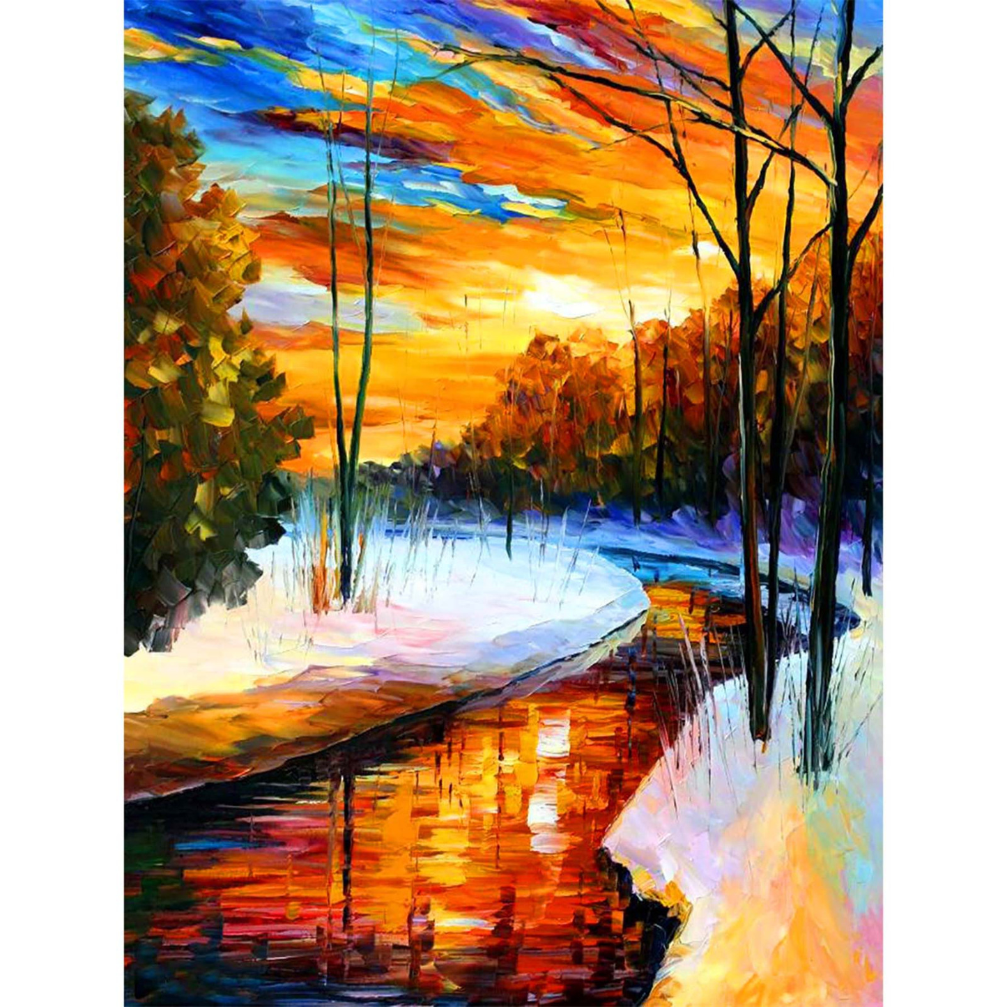 Beau paysage | Kits complets de peinture au diamant rond 