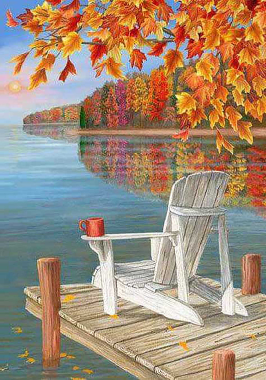 Chair by the lake | Full Round Diamond Painting Kits