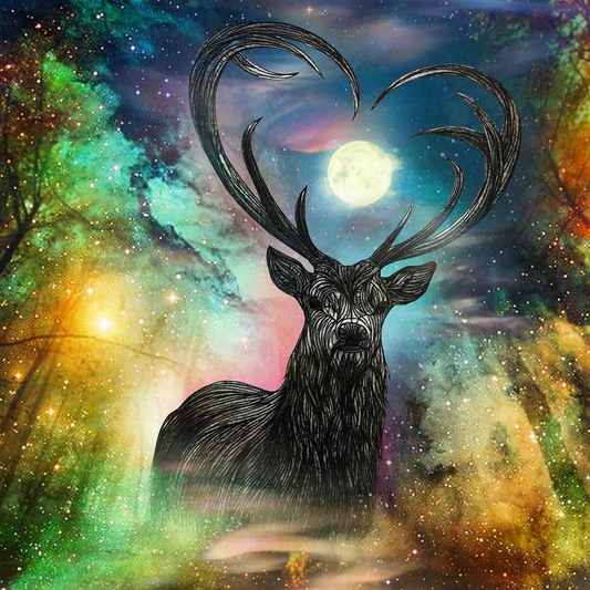 Black deer | Full Round Diamond Painting Kits