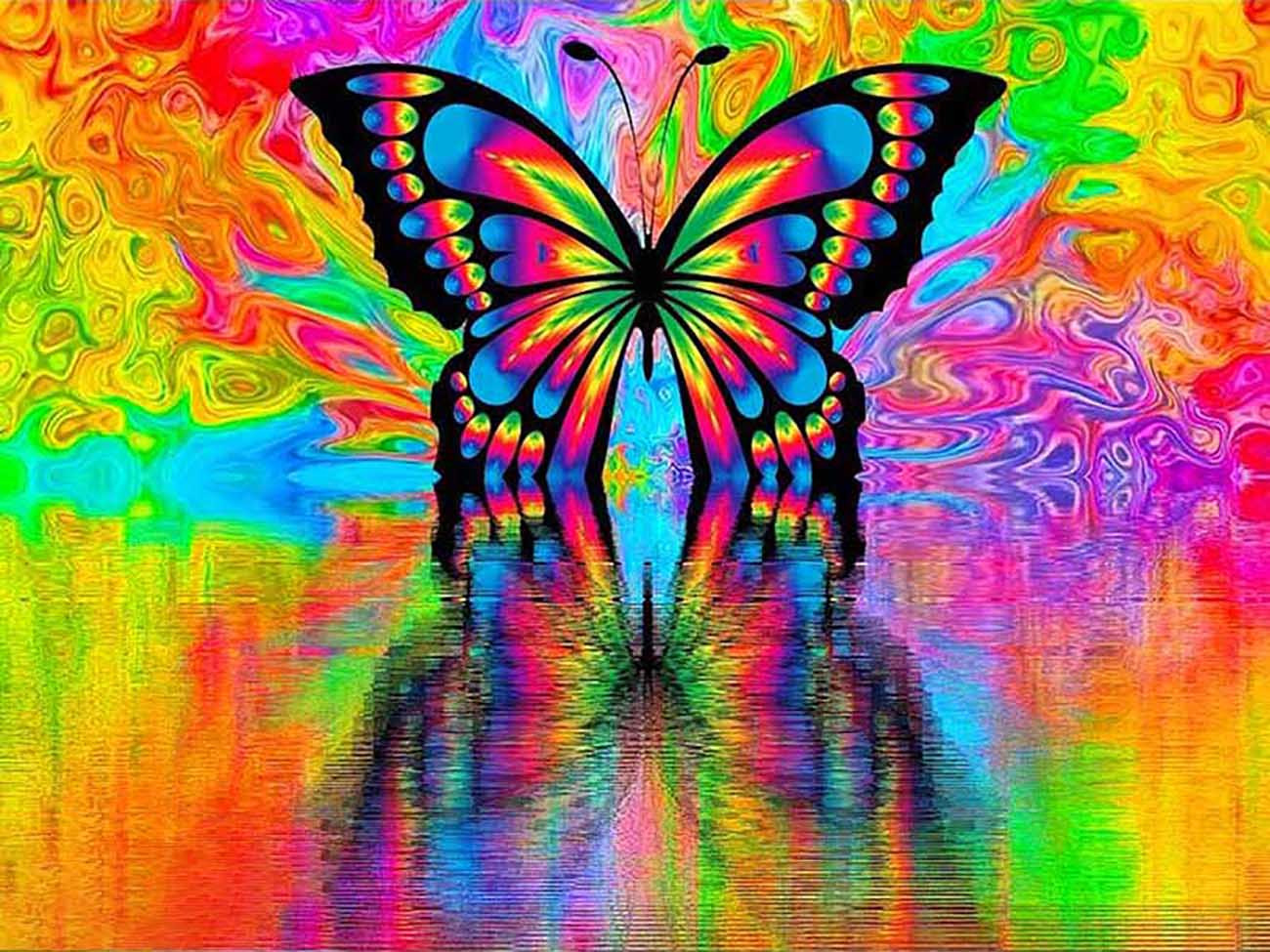 Colorful butterfly | Full Round Diamond Painting Kits