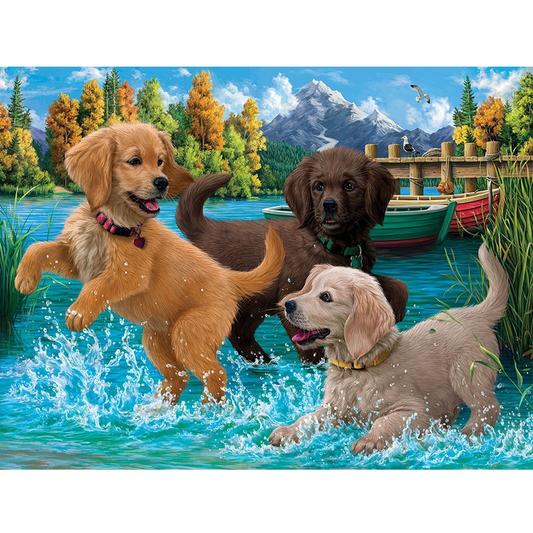 Three puppies | Full Round Diamond Painting Kits